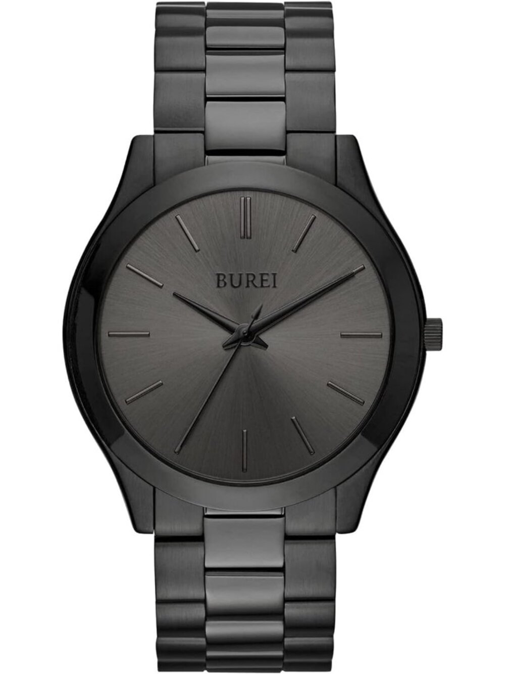 Men's All Black Analog Quartz Stainless Steel Waterproof Round Luxury Watch